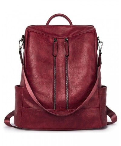 LYANYAN Backpack Purse for Women, PU Leather Anti Theft Travel Backpack Purse Shoulder Bags with Tassel Z-wine Red $20.40 Bac...