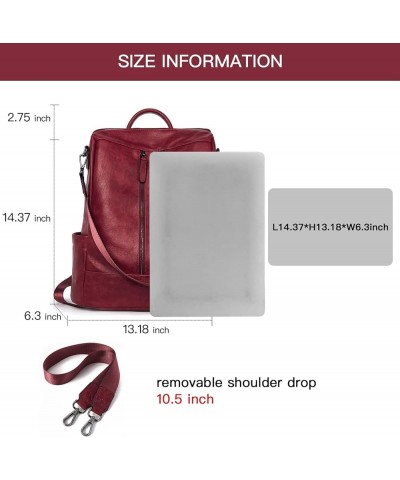 LYANYAN Backpack Purse for Women, PU Leather Anti Theft Travel Backpack Purse Shoulder Bags with Tassel Z-wine Red $20.40 Bac...