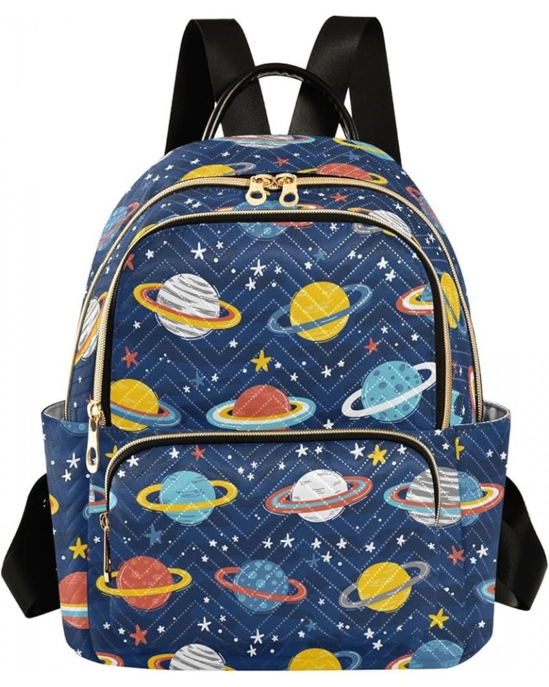 Cartoon Planets Stars Backpack Purse for Women Fashion Ladies Shoulder Bags Travel Bag Back Pack Weekend Bag,S Medium $12.71 ...