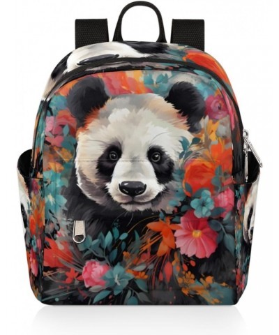 Colorful Panda Flower Small Backpack for Women Ladies Mini Backpack Travel Casual Backpack Purse Satchel Daypack $23.64 Backp...