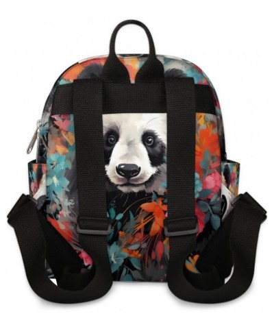 Colorful Panda Flower Small Backpack for Women Ladies Mini Backpack Travel Casual Backpack Purse Satchel Daypack $23.64 Backp...