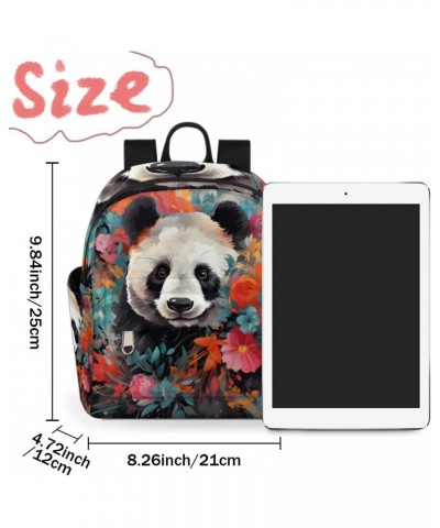 Colorful Panda Flower Small Backpack for Women Ladies Mini Backpack Travel Casual Backpack Purse Satchel Daypack $23.64 Backp...