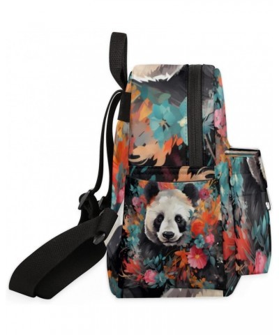 Colorful Panda Flower Small Backpack for Women Ladies Mini Backpack Travel Casual Backpack Purse Satchel Daypack $23.64 Backp...