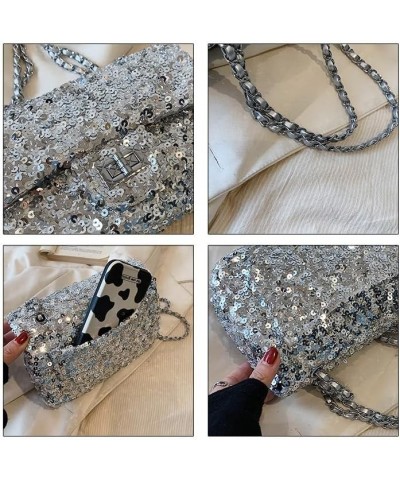 Sequin Purse Y2k Purse Evening Bag Crossbody Purse Y2k Purse Y2k Bag Silver Purse For Women Silver $11.34 Evening Bags