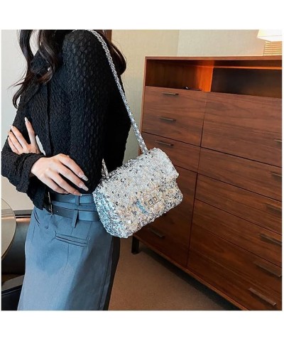 Sequin Purse Y2k Purse Evening Bag Crossbody Purse Y2k Purse Y2k Bag Silver Purse For Women Silver $11.34 Evening Bags