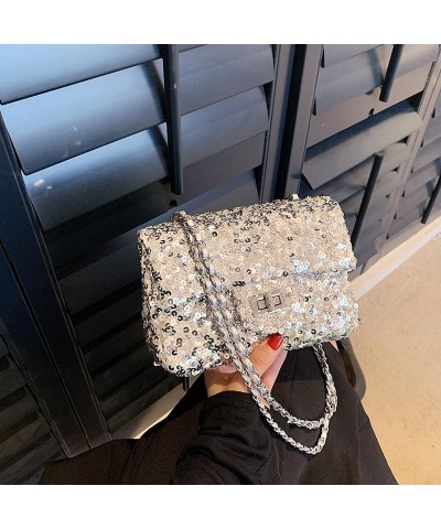 Sequin Purse Y2k Purse Evening Bag Crossbody Purse Y2k Purse Y2k Bag Silver Purse For Women Silver $11.34 Evening Bags