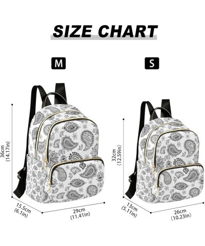 Paisley Ethnic Pattern Floral Mini Backpack Purse for Women Travel Bag Fashion Daypack Back Pack Shoulder Bag Multicolor Medi...