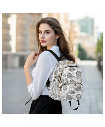 Paisley Ethnic Pattern Floral Mini Backpack Purse for Women Travel Bag Fashion Daypack Back Pack Shoulder Bag Multicolor Medi...