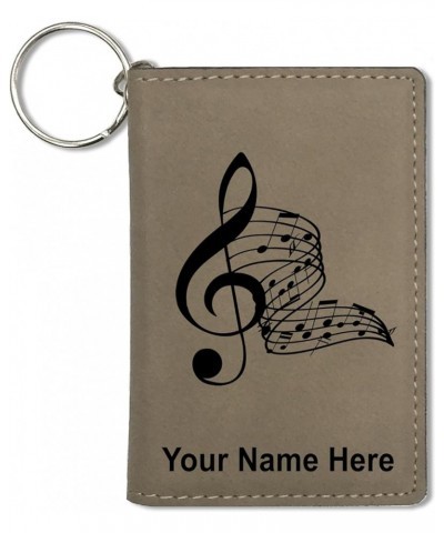 ID Holder Wallet, Musical Notes, Personalized Engraving Included (Light Brown) Light Brown $15.67 Wallets