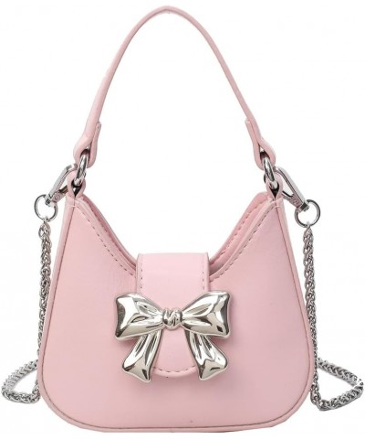 Small Shoulder Bag Cute Bow Purse for Women Crossbody Bag Trendy Y2K Purse Satchel Handbag Purse Pink Small $15.92 Shoulder Bags