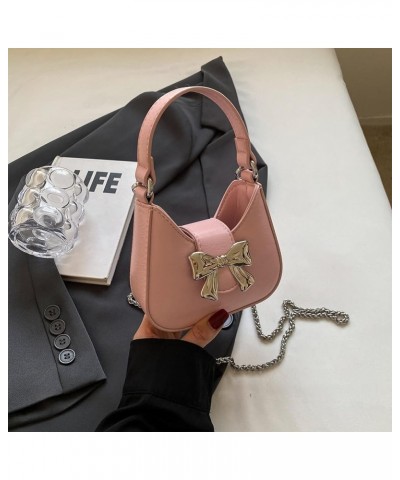 Small Shoulder Bag Cute Bow Purse for Women Crossbody Bag Trendy Y2K Purse Satchel Handbag Purse Pink Small $15.92 Shoulder Bags