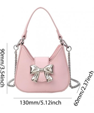 Small Shoulder Bag Cute Bow Purse for Women Crossbody Bag Trendy Y2K Purse Satchel Handbag Purse Pink Small $15.92 Shoulder Bags