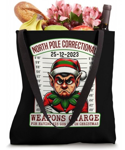 North Pole Correctional Weapons Charge Having Gun Christmas Tote Bag $12.90 Totes