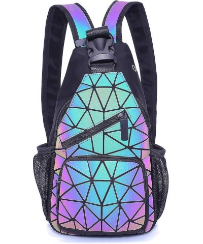 Geometric Luminous Backpacks Holographic Reflective Bag Lumikay Purse Irredescent Crossbody Bag Prism Sling Bag for Women Men...