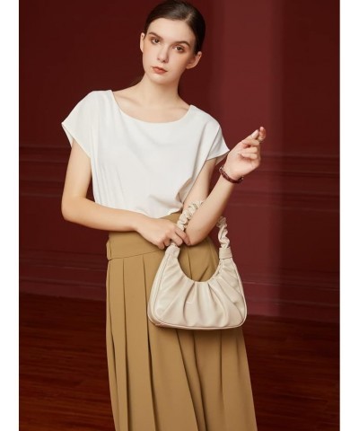 fashionable for Women cute Hobo Tote handbag mini clutch with zipper Beige $16.23 Totes