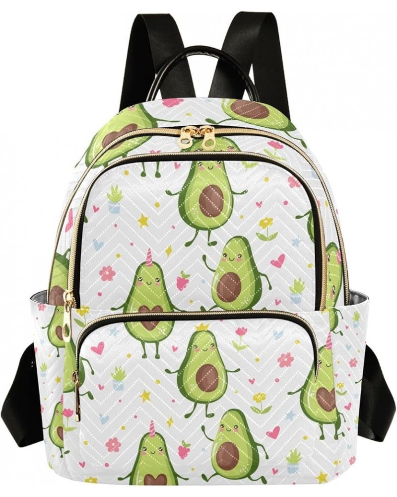 Women Backpack Avocado Unicorn Flower Anti-Theft Travel Backpack with Luggage Belt Lightweight Handbag Lady Purse Roomy Doubl...