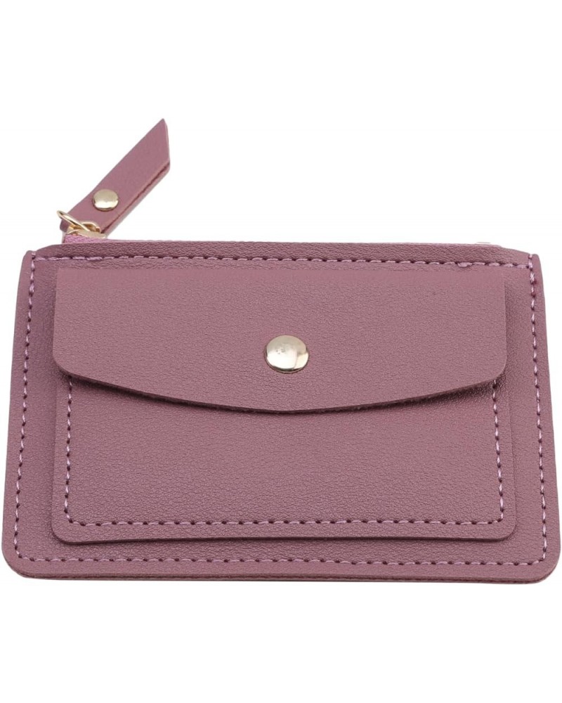 Credit Card Holder for Women Zipper Coin Purse Portable Multifunctional Multi-Card Leather Small Wallet,Pink Dark pink $7.02 ...