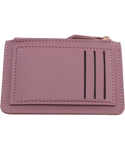 Credit Card Holder for Women Zipper Coin Purse Portable Multifunctional Multi-Card Leather Small Wallet,Pink Dark pink $7.02 ...