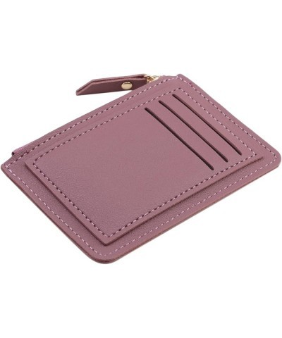 Credit Card Holder for Women Zipper Coin Purse Portable Multifunctional Multi-Card Leather Small Wallet,Pink Dark pink $7.02 ...