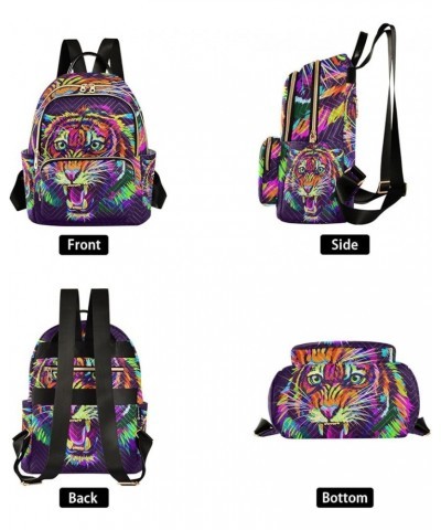 Small Backpack for Women Travel Bag Colorful Tiger Daypack Purse Fashion Shoulder Bag Rucksack Medium B871 $12.22 Backpacks