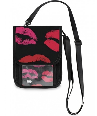 Small Crossbody Cell Phone Purse Bag 5 for Women Wallet Purse Red Lips 3 Mini Messenger Shoulder Handbag $10.79 Crossbody Bags