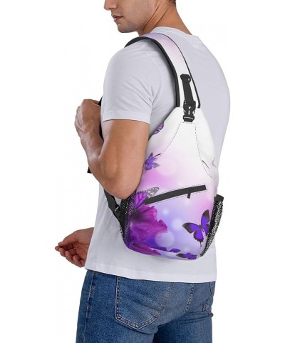 Men Sling Backpack Packable Breathable Shoulder Chest Crossbody Bag - Black And White Animal Cow Print Anti-Theft Multipurpos...