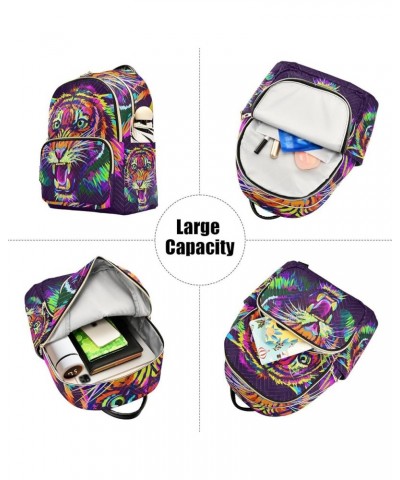 Small Backpack for Women Travel Bag Colorful Tiger Daypack Purse Fashion Shoulder Bag Rucksack Medium B871 $12.22 Backpacks