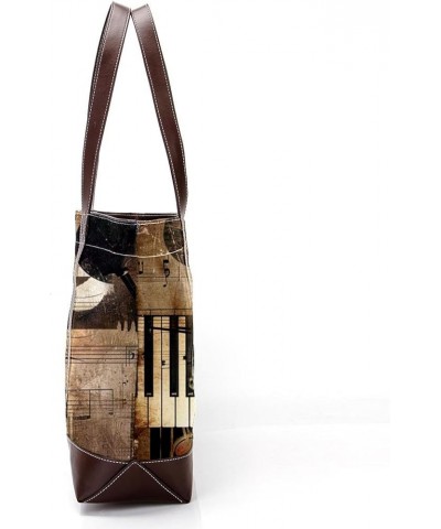 Tote Bags, Large Tote Bag, Tote Bag with Zipper, Music Piano Vintage Note Art, Tote Bag for Work Design 14677 $26.87 Totes