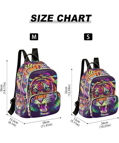 Small Backpack for Women Travel Bag Colorful Tiger Daypack Purse Fashion Shoulder Bag Rucksack Medium B871 $12.22 Backpacks