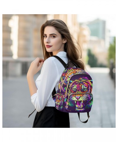 Small Backpack for Women Travel Bag Colorful Tiger Daypack Purse Fashion Shoulder Bag Rucksack Medium B871 $12.22 Backpacks