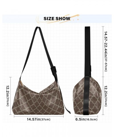 Women Shoulder Bags Gold Brown Moroccan Trellis Crossbody Purses Adults Waterproof Large Sling Bag $13.86 Hobo Bags