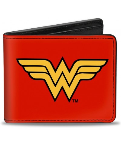 Men's PU Bifold Wallet-Wonder Woman Logo Red/Black/Gold, Multicolor, 4.0" x 3.5 $13.97 Wallets