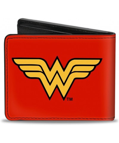 Men's PU Bifold Wallet-Wonder Woman Logo Red/Black/Gold, Multicolor, 4.0" x 3.5 $13.97 Wallets