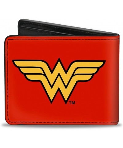 Men's PU Bifold Wallet-Wonder Woman Logo Red/Black/Gold, Multicolor, 4.0" x 3.5 $13.97 Wallets