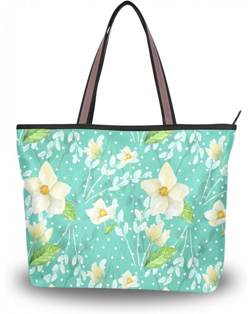 Top Handle Tote Bag Watercolor Flowers Shoulder Bag Handbag for Women Girls $11.61 Shoulder Bags