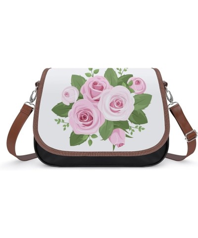 Nordic Pattern Women Crossbody Clutch Purse Handbag Shoulder Bags Pink Roses $15.80 Clutches