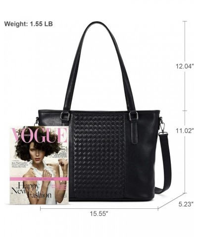 Hobo Bags for Women Large Tote Bag Crossbody Shoulder Handbags Woven PU Leather Purses Multi Pockets Black $23.00 Totes