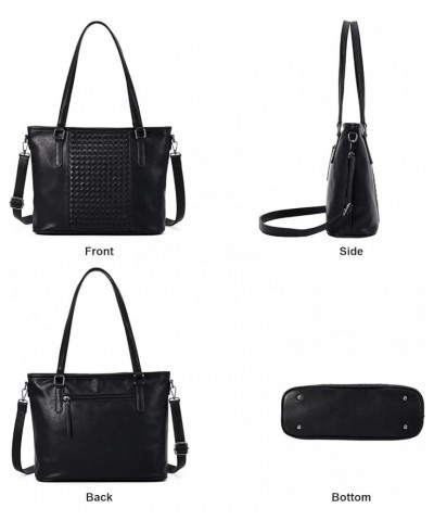 Hobo Bags for Women Large Tote Bag Crossbody Shoulder Handbags Woven PU Leather Purses Multi Pockets Black $23.00 Totes