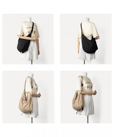 Simple Crossbody Bags for Women Large Size Travel Nylon Shoulder Bags Tote Bag with Zipper Purse Trendy Hobo Bags Khaki $14.7...