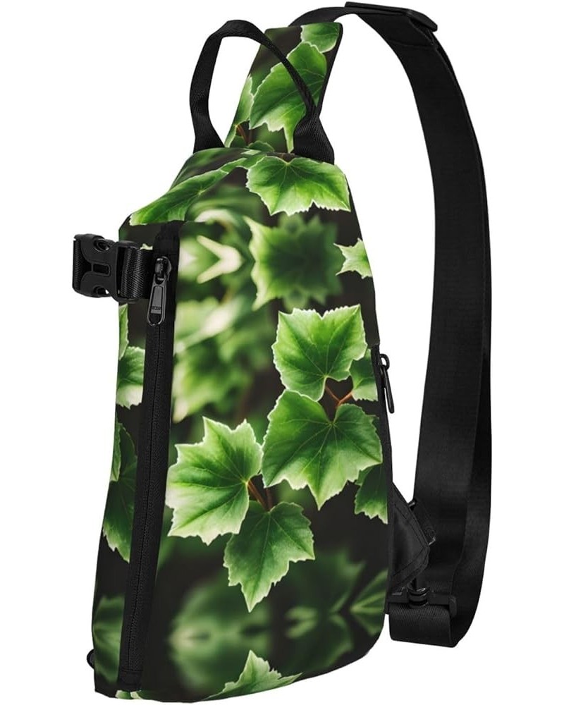 Marble Purple Print Unisex Casual Tactical Daypack Versatile Crossbody Backpack Sling Shoulder Pack Ivy Blossoms Tree One Siz...