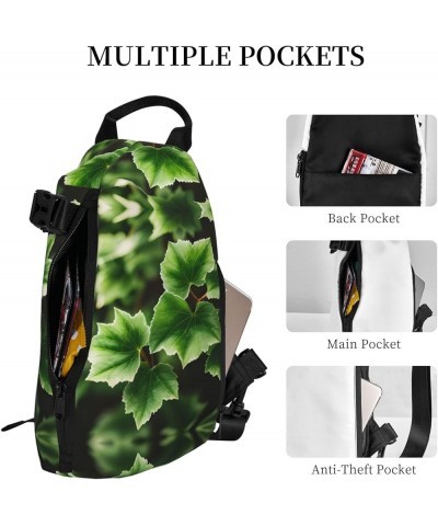 Marble Purple Print Unisex Casual Tactical Daypack Versatile Crossbody Backpack Sling Shoulder Pack Ivy Blossoms Tree One Siz...