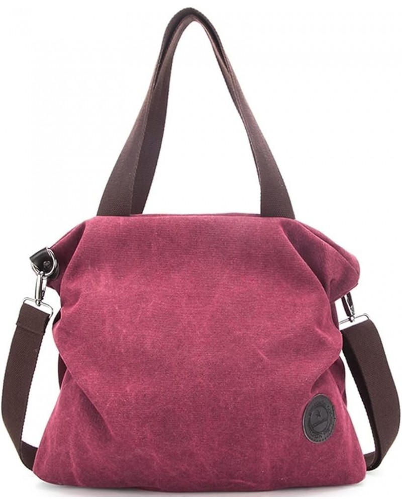 Canvas Tote Bag Crossbody Bags for Women Satchel Casual Vintage Shoulder Purses Handbags Hobo Purple $22.45 Totes