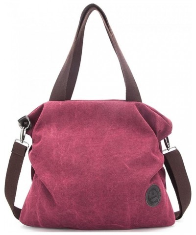 Canvas Tote Bag Crossbody Bags for Women Satchel Casual Vintage Shoulder Purses Handbags Hobo Purple $22.45 Totes