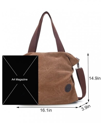 Canvas Tote Bag Crossbody Bags for Women Satchel Casual Vintage Shoulder Purses Handbags Hobo Purple $22.45 Totes