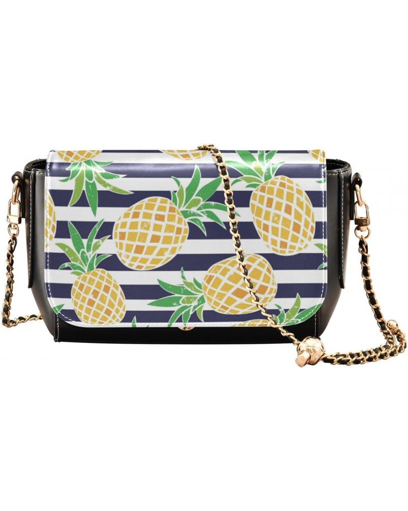 Cartoon Fruit Pineapple Cross Body Bag for Women Purses with Credit Card Slots Small Purses $21.59 Crossbody Bags