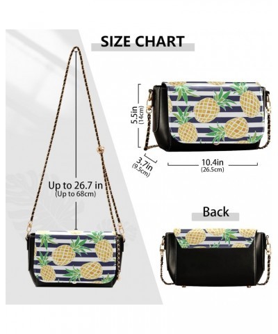 Cartoon Fruit Pineapple Cross Body Bag for Women Purses with Credit Card Slots Small Purses $21.59 Crossbody Bags