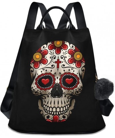 Sugar Skull Day of The Dead Backpack Purse for Women Anti Theft Fashion Back Pack Shoulder Bag Multicolour 1 $17.60 Backpacks