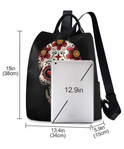 Sugar Skull Day of The Dead Backpack Purse for Women Anti Theft Fashion Back Pack Shoulder Bag Multicolour 1 $17.60 Backpacks