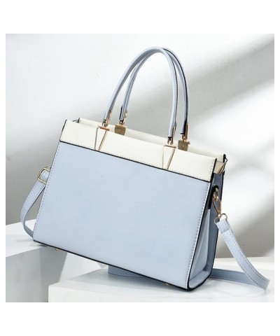 Multipurpose Design Handbags and Shoulder Bag Women Colorblock Design Handbag Large Capacity Leather Crossbody Bag Blue $20.5...