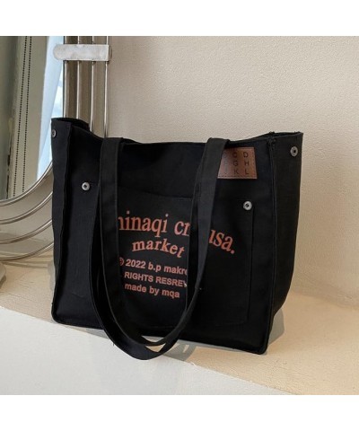 Large Canvas Tote Bag Womens Tote Bag Work Tote Everything Tote Bag Large Tote Bags for Women Tote Purse Black $11.27 Totes